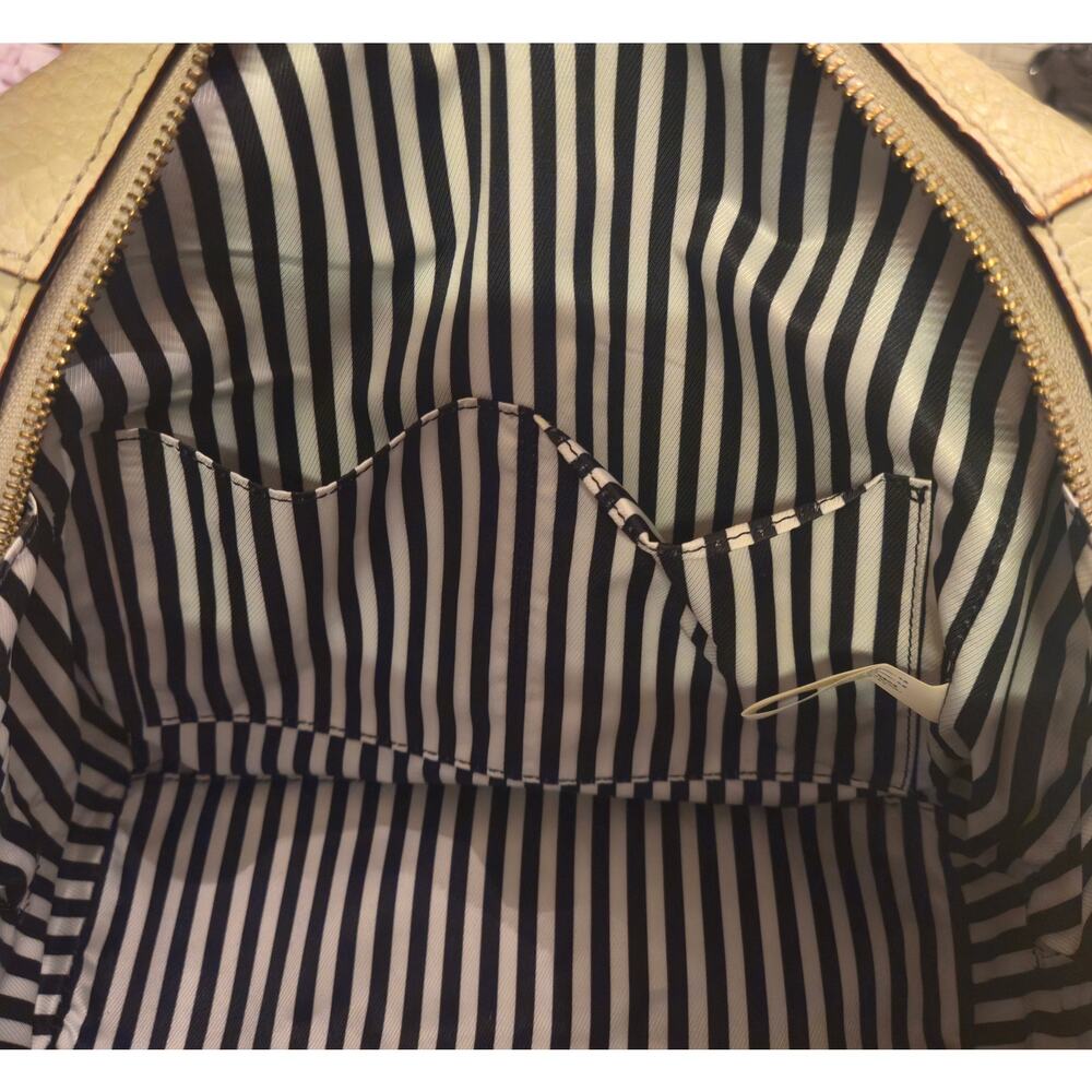 Kate Spade Southport Ave Alessa Satchel/Cross Body Beige Black Pebbled Leather - Picture 10 of 15